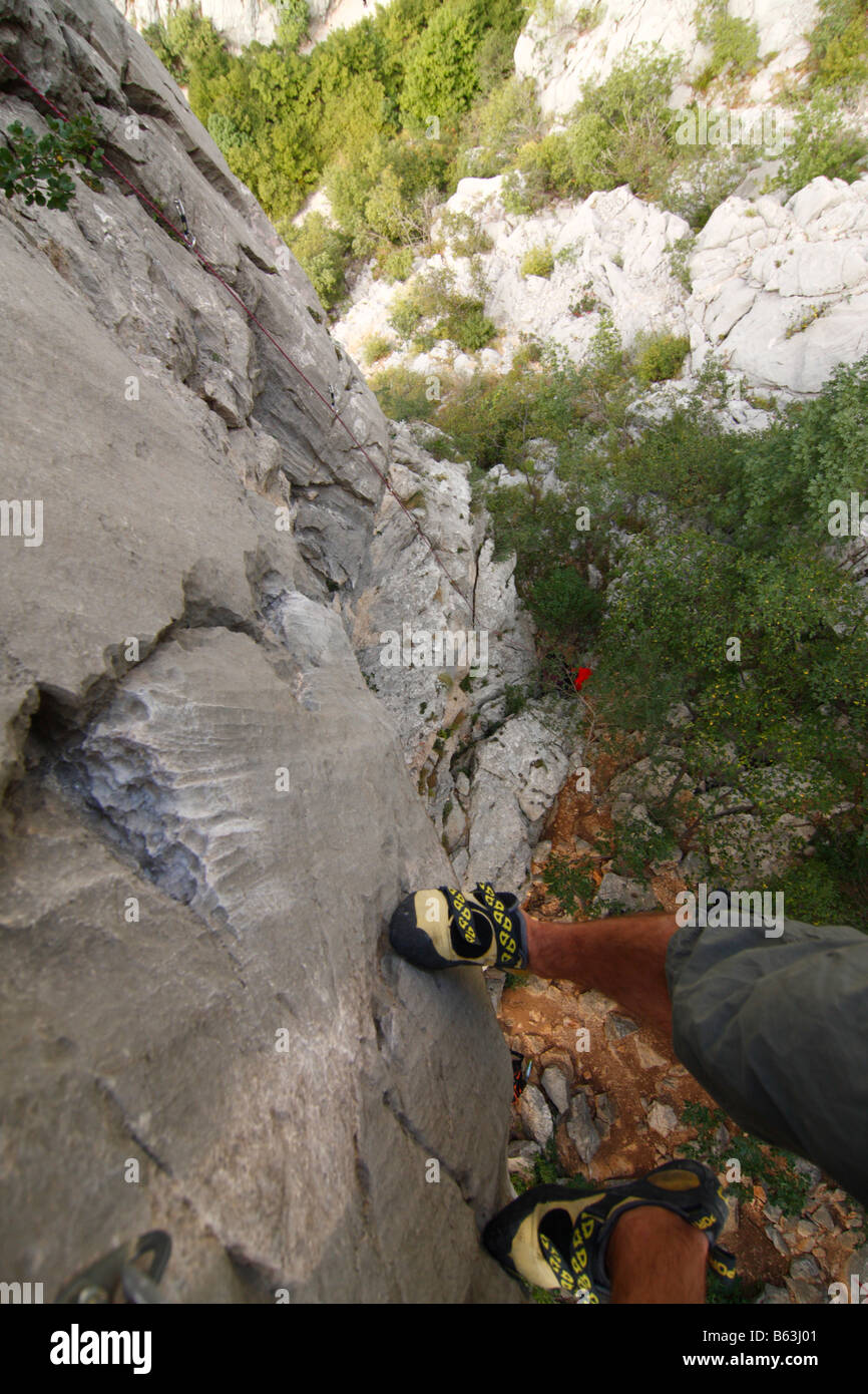 Rock climbing in Paklenica, Croatia Stock Photo Alamy