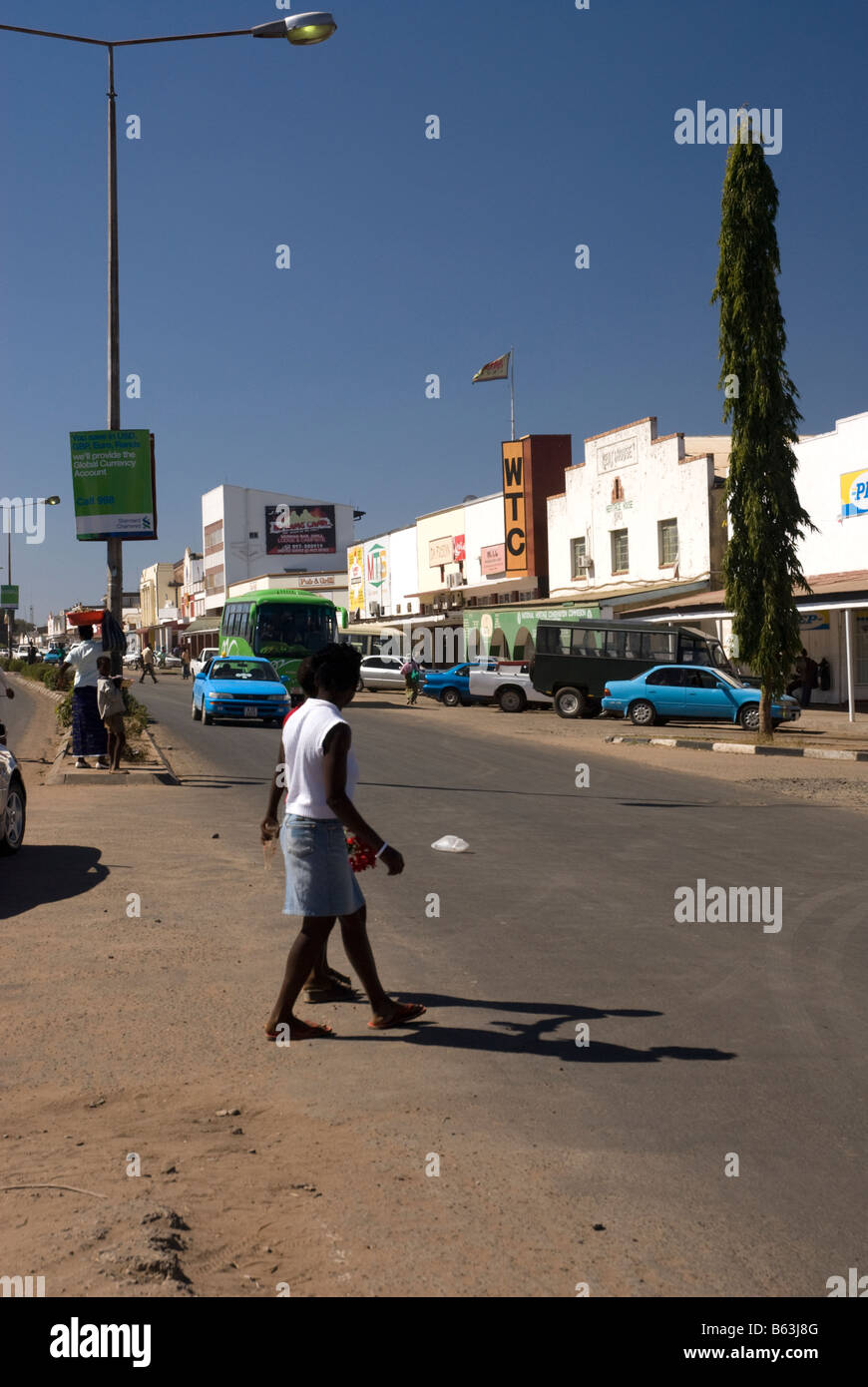 Livingstone town centre, Zambia Stock Photo Alamy