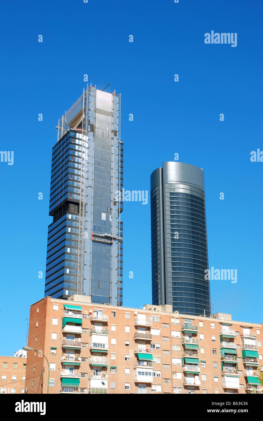 Tower Repsol and Tower Sacyr. Madrid. Spain. Stock Photo