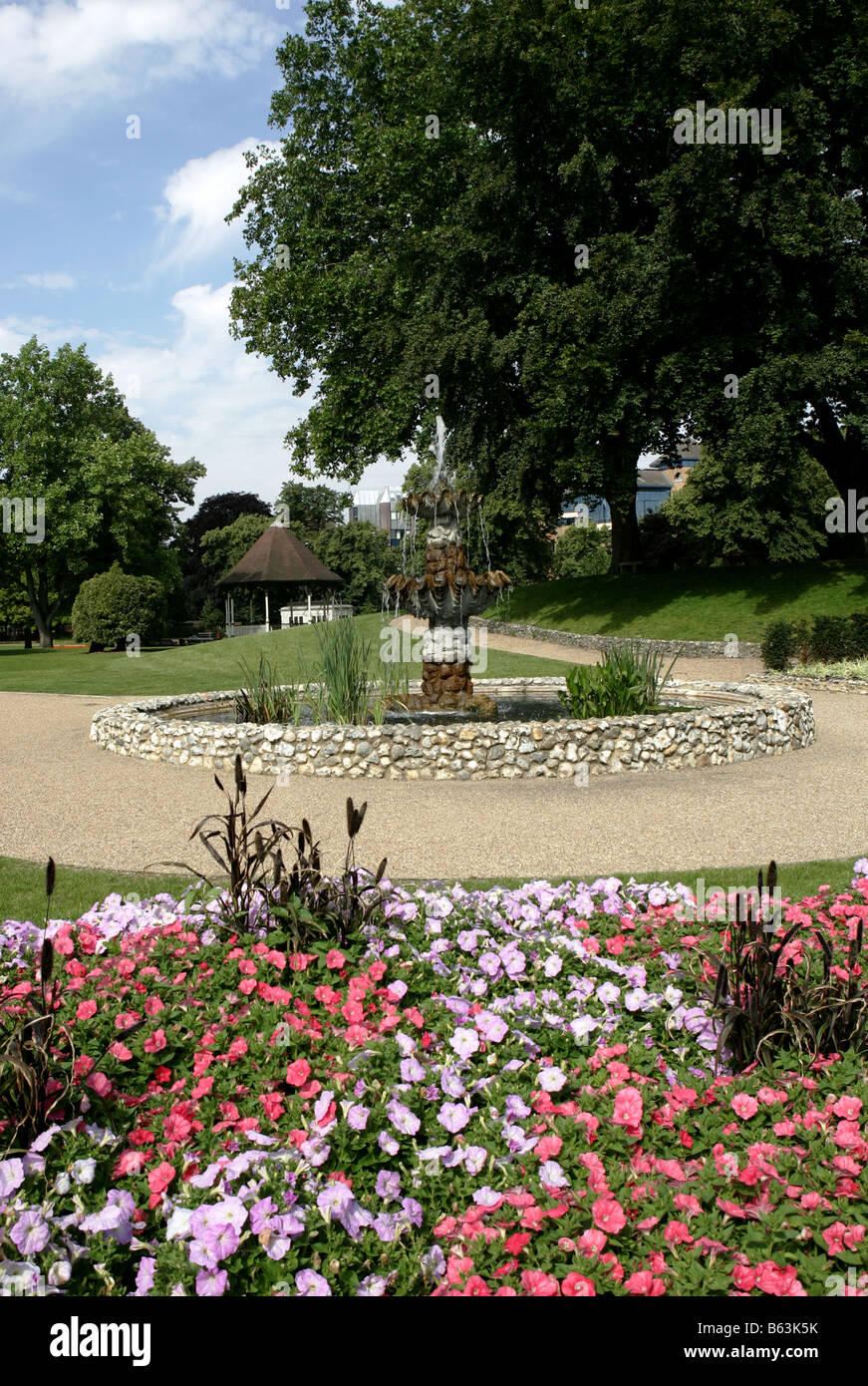 A view of Forbury Gardens in Reading Town centre, Berkshire, England. Stock Photo