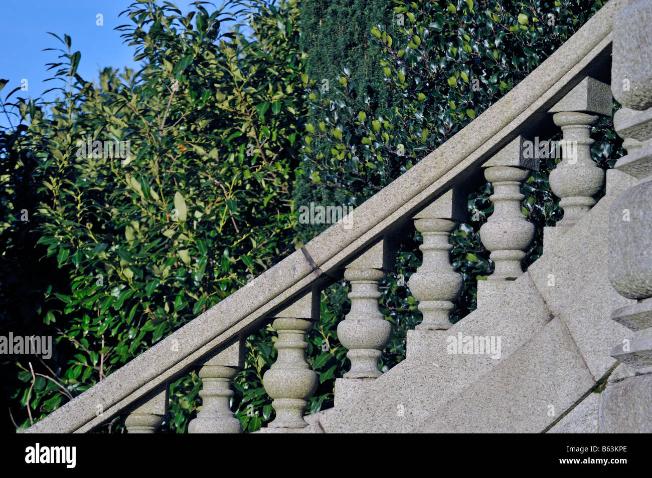 Stone balustrade. Ashton Memorial, Williamson Park, Lancaster, Lancashire, England, United Kingdom, Europe. Stock Photo