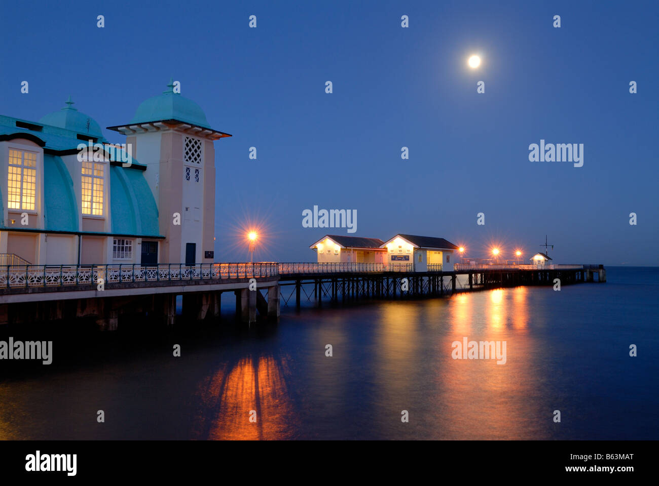Penarth pier lit up at night Stock Photo Alamy