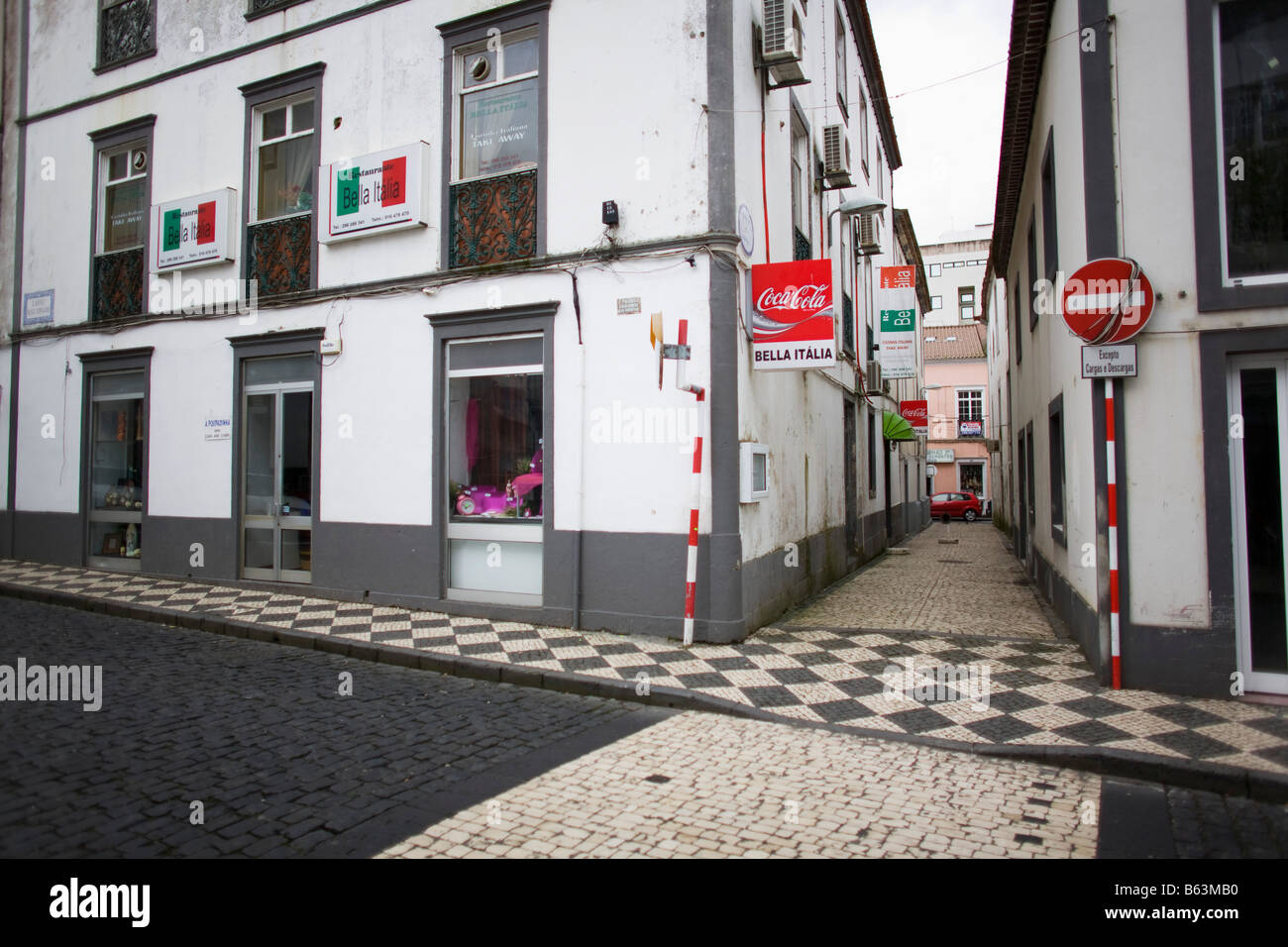 Ponta Delgada, Sao Miguel, Azores, Portugal street Stock Photo