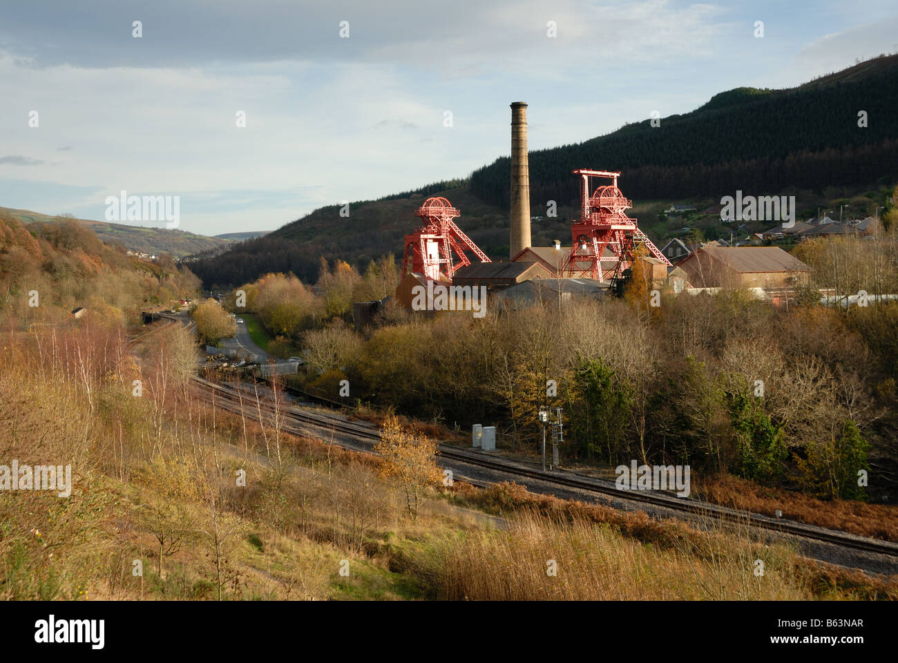 The old coal mining works of Rhondda Heritage Park Stock Photo