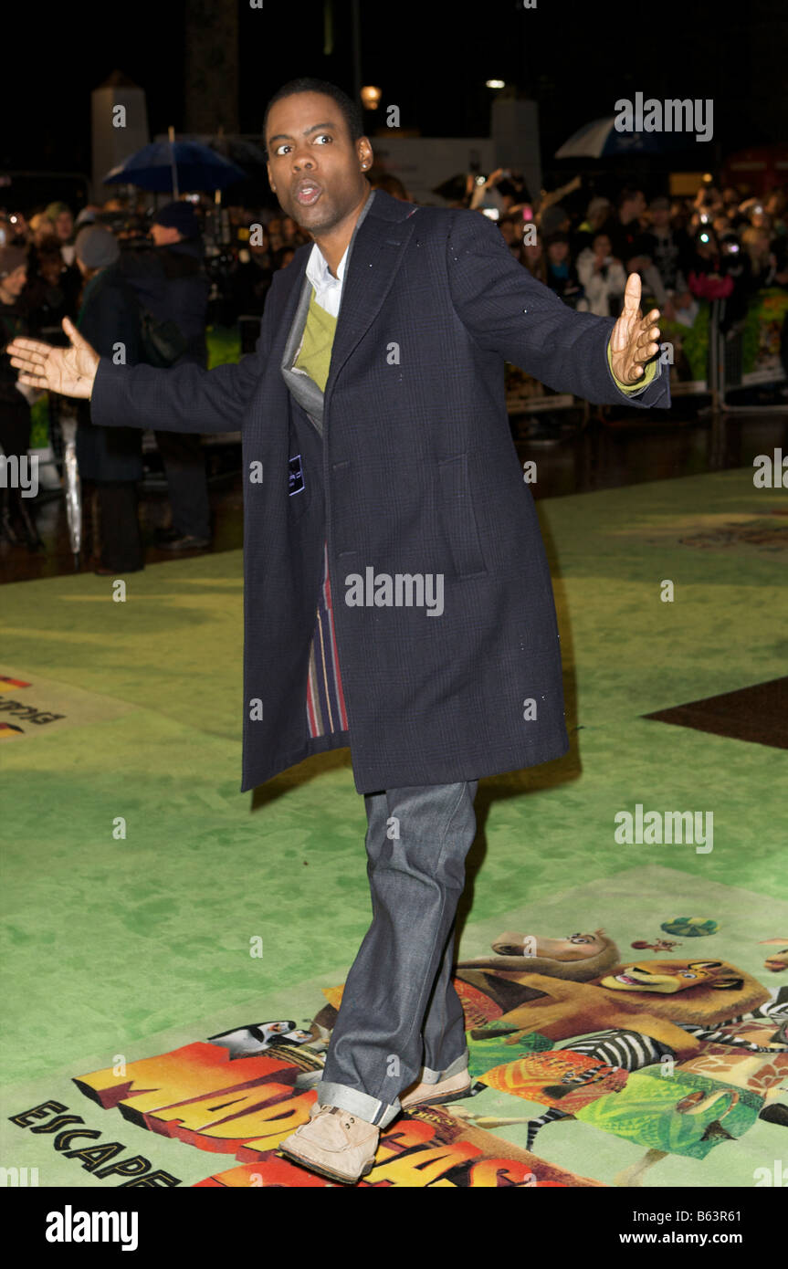 Chris Rock attending The Premier of Madagascar Escape 2 Africa Empire Cinema London 23rd of November 2008 Stock Photo