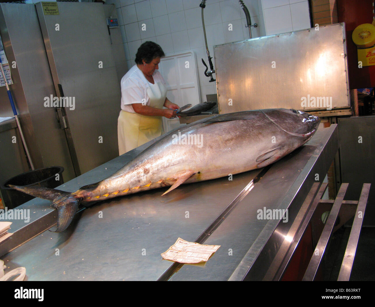 Tuna fish on the slab in a fish mongers hi-res stock photography and images  - Alamy