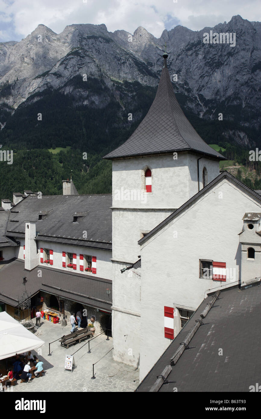 View of Burg Hohenwerfen, Wefen Austria Stock Photo