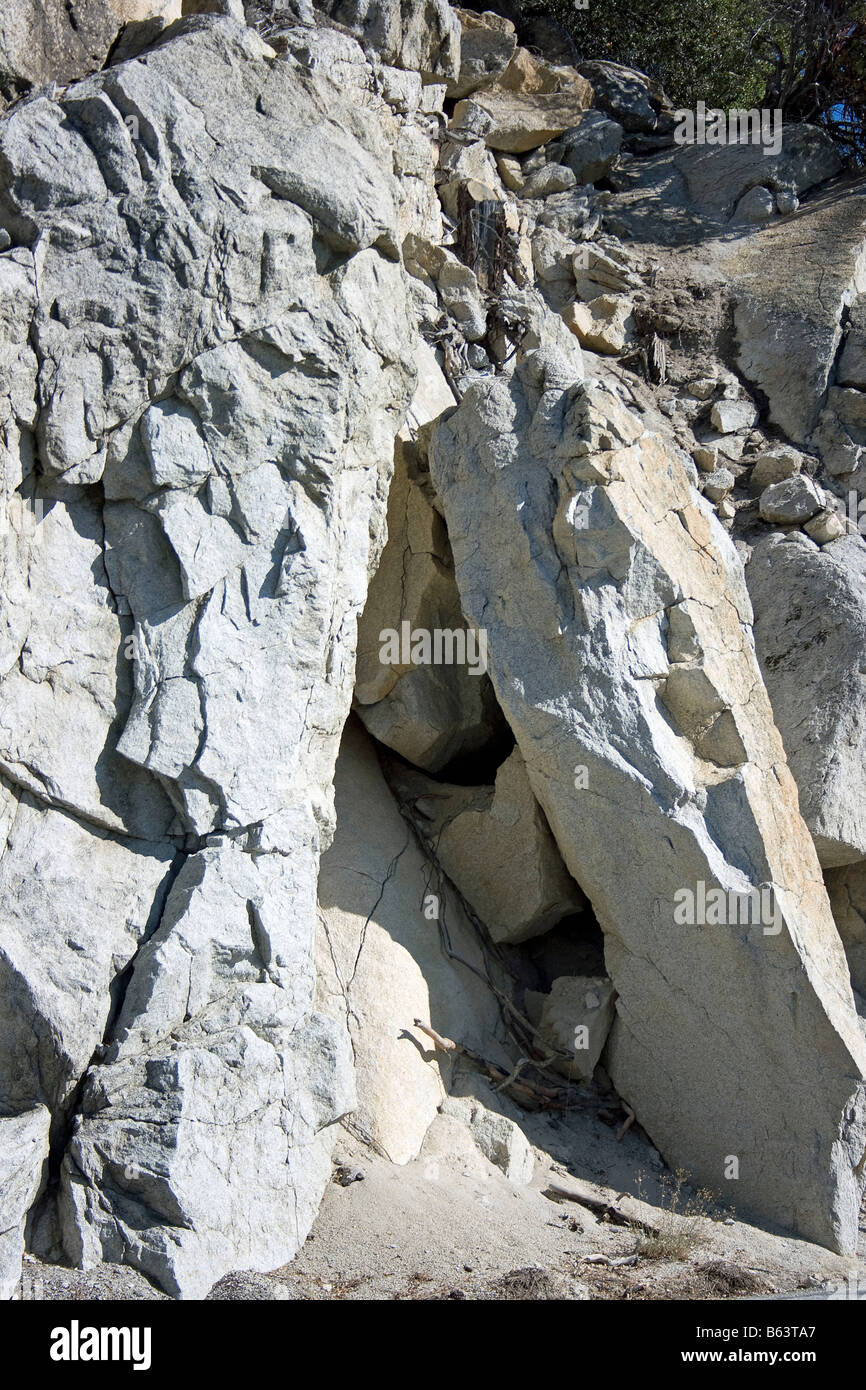 Short cliffs and bluffs consisting of Granite Sandstone and Quartz Stock Photo