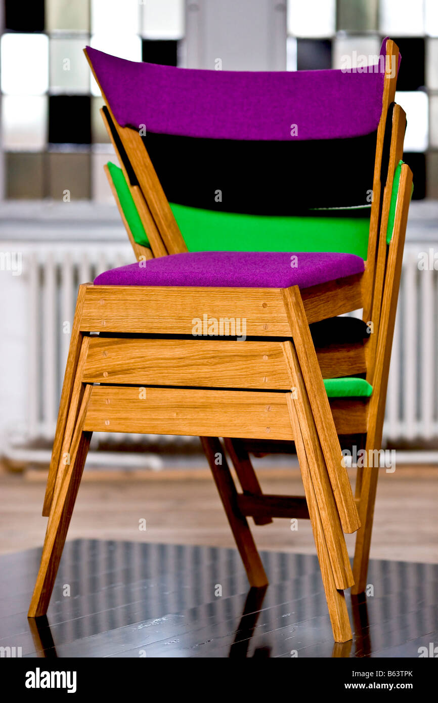 Modern stackable chairs Stock Photo