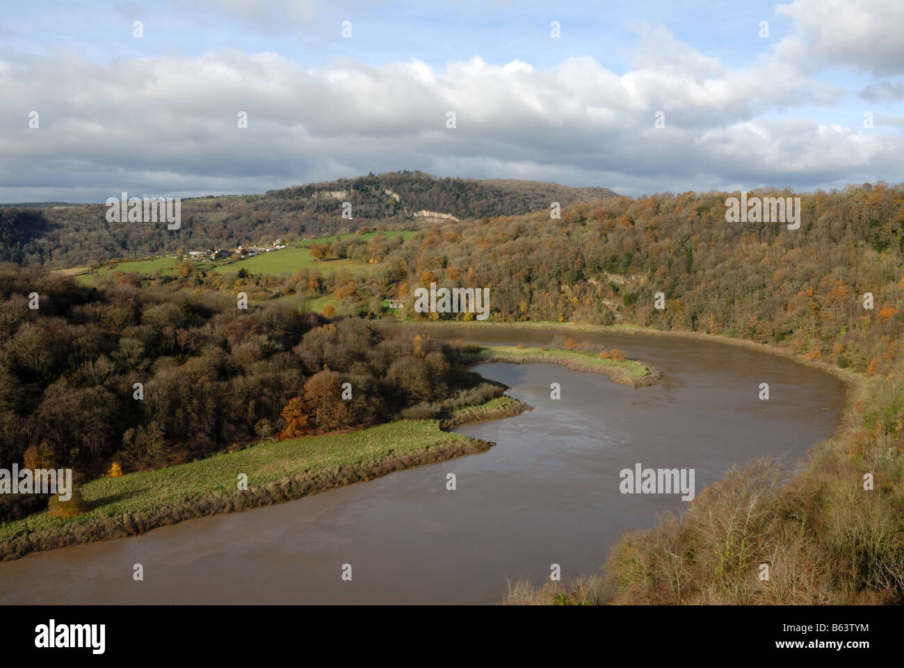 Bend in the river Wye at Wintours Leap Stock Photo