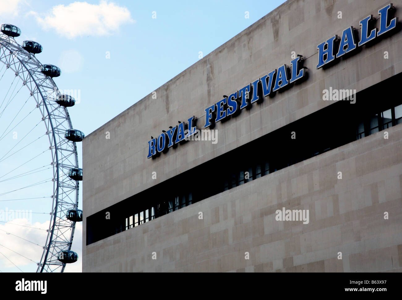 Royal Festival Hall & London Eye Stock Photo