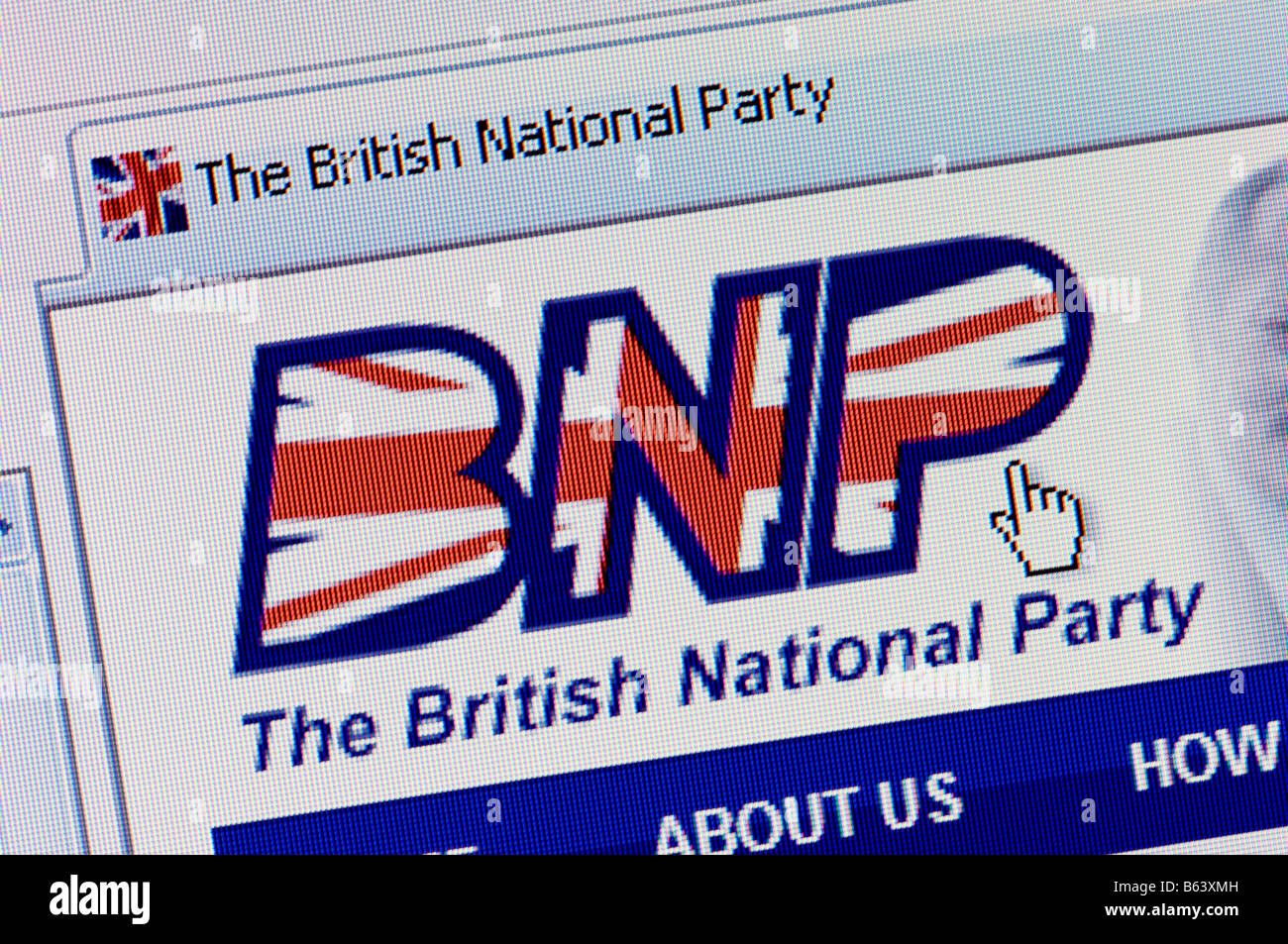 Macro screenshot of BNP website Editorial use only Stock Photo
