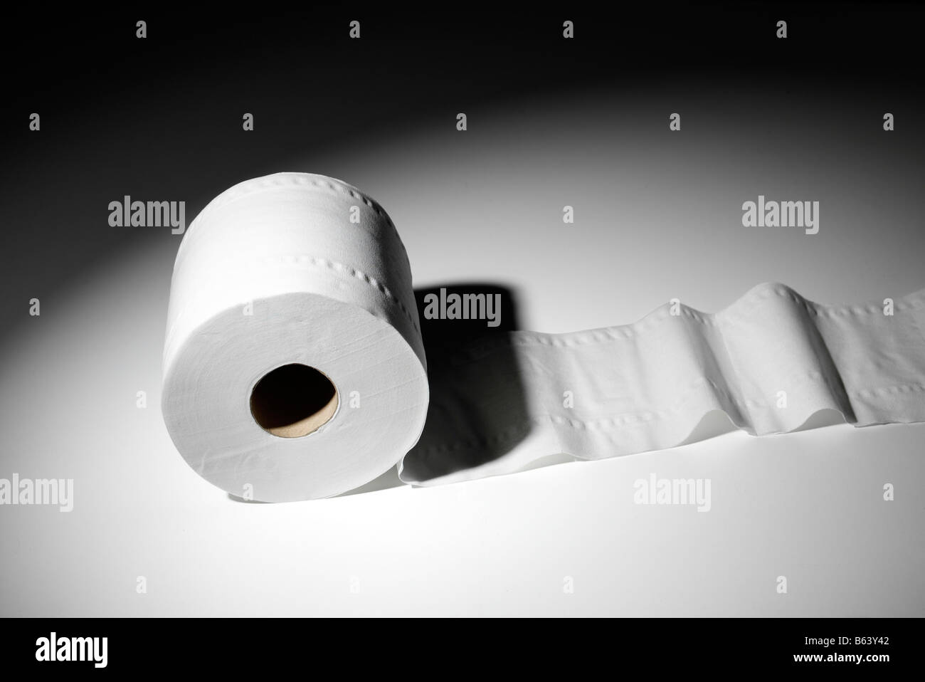 Toilet roll unravelling Stock Photo