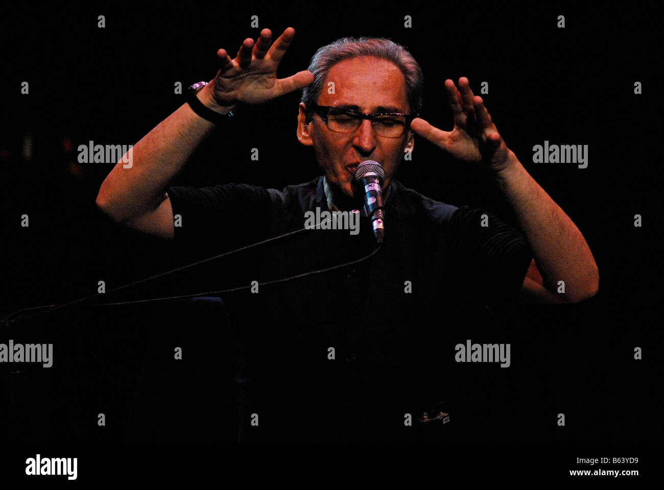 Franco Battiato, live concert at Rome Music Auditorium, Italy, 28 07 2007 Stock Photo