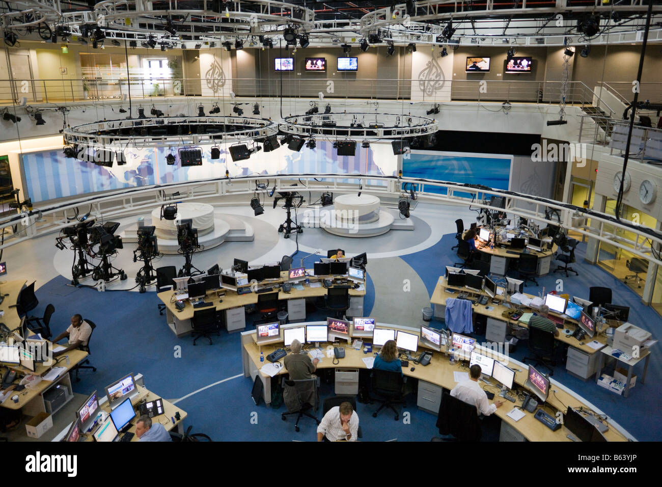 Al Jazeera headquarters English cable television studio, Doha, Qatar Stock Photo