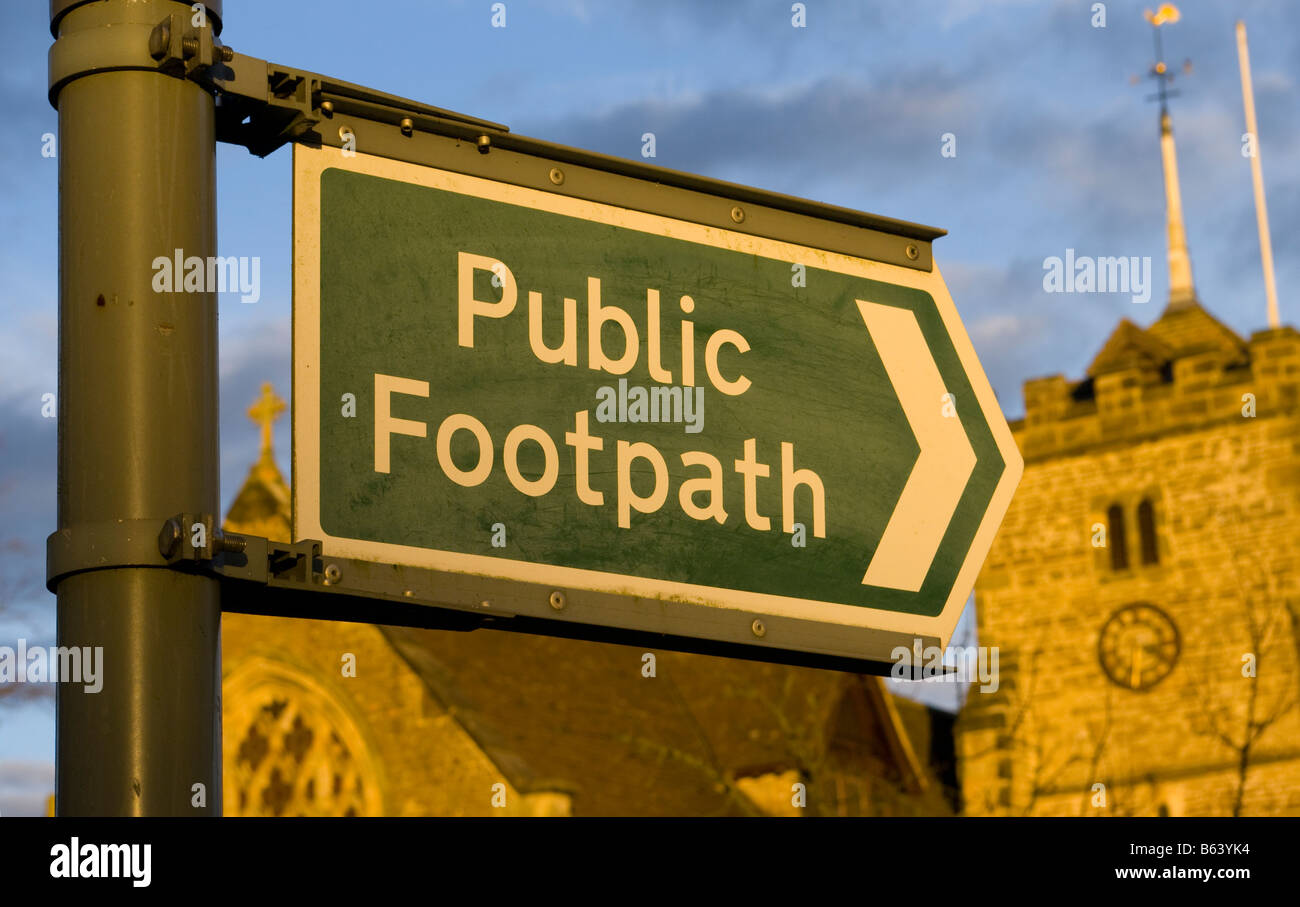 Public Footpath Sign uk Signs Stock Photo