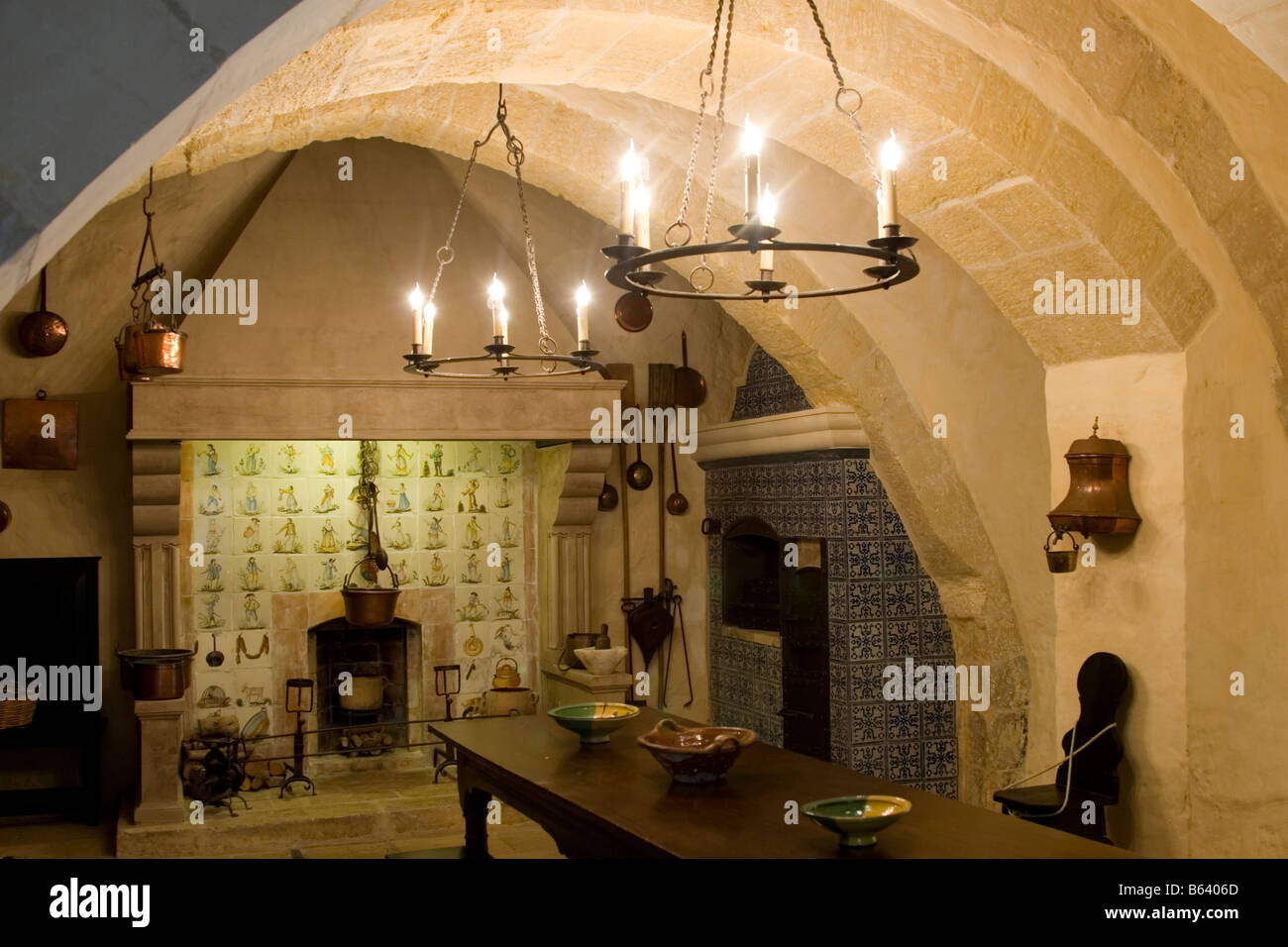 Medieval kitchen at Palazzo Falson, a historic house museum in Mdina