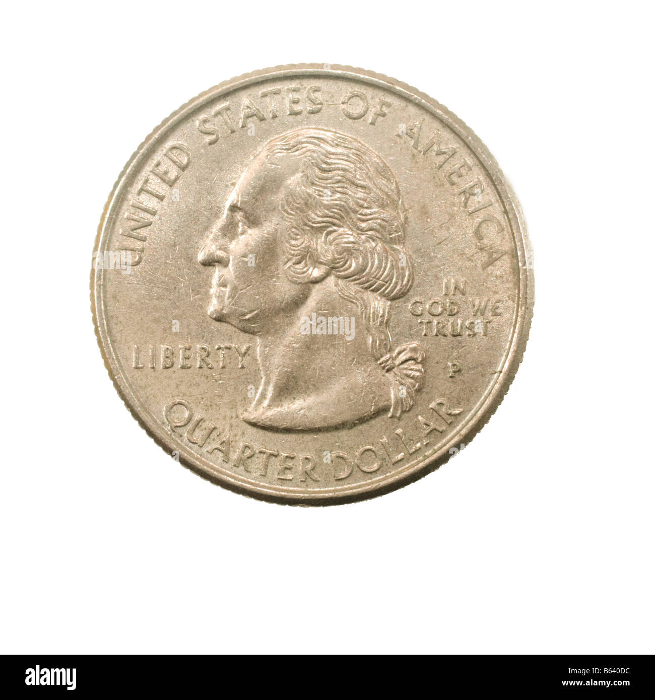 Us One Quarter Dollar Coin 25 Cents Isolated On White Background Us One Quarter Dollar Coin 25 Cents Isolated On White Background
