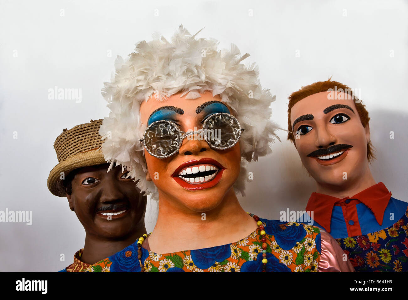 Brazil, Olinda, Giant papiermache puppets used in carnival called