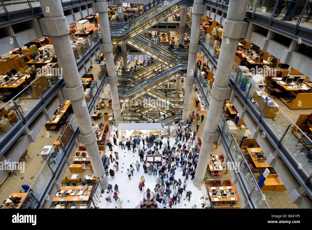 Interior of The Lloyds building. The City, London, England, UK Stock Photo