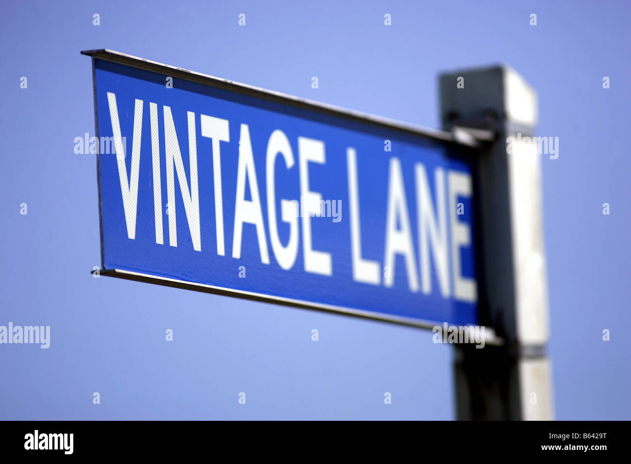 Vintage Lane road sign in Blenheim Marlborough New Zealand Stock Photo