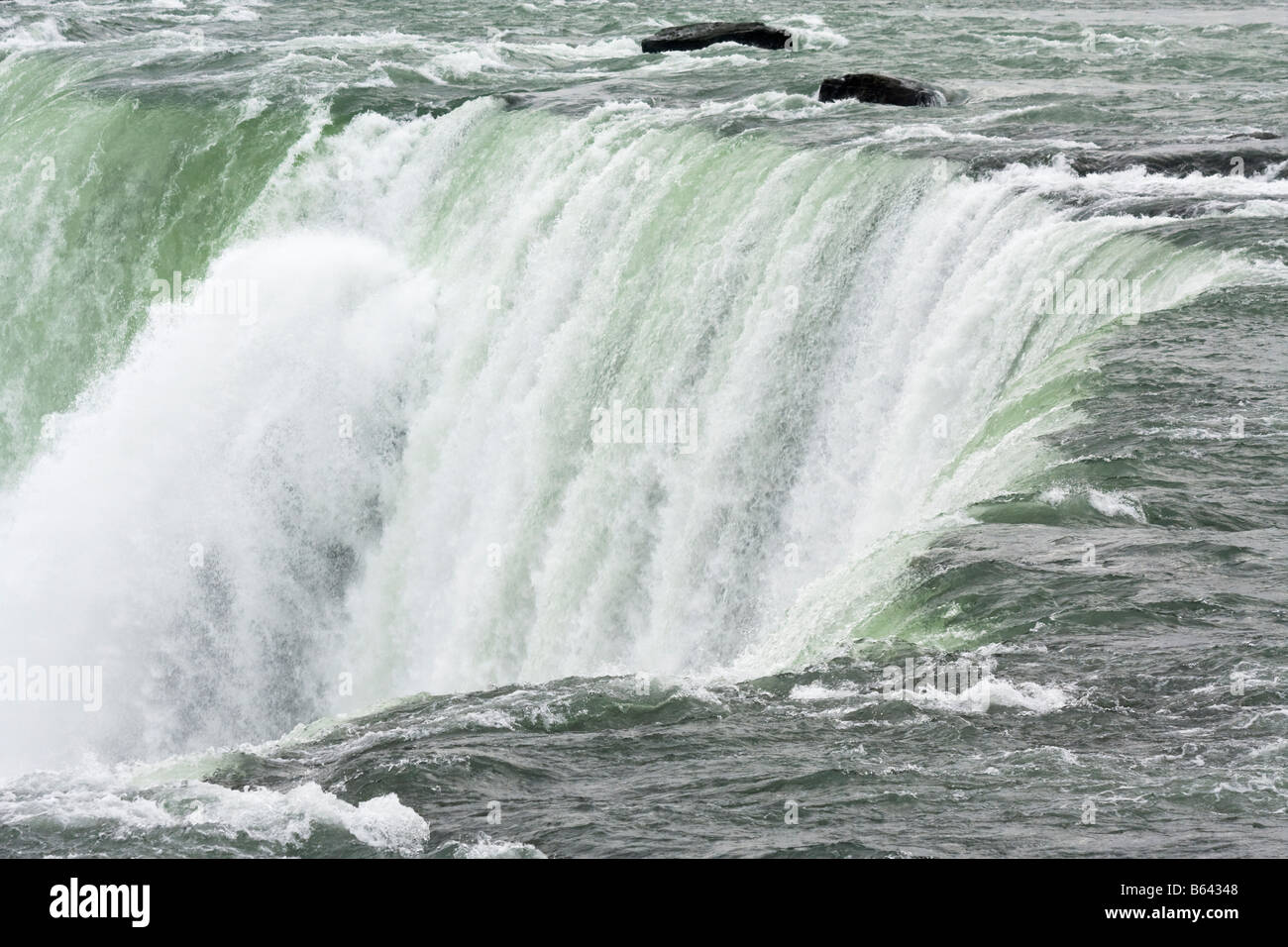 The edge of the Horseshoe Falls - Niagara Falls, Ontario, Canada Stock Photo