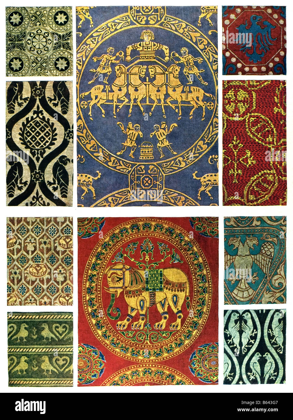 Byzantine Ornament, Byzantine Textiles. Stock Photo