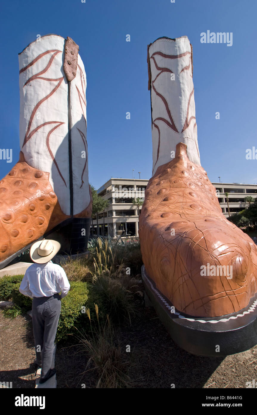 San Antonio size cowboy boots at North Star Mall Stock Photo