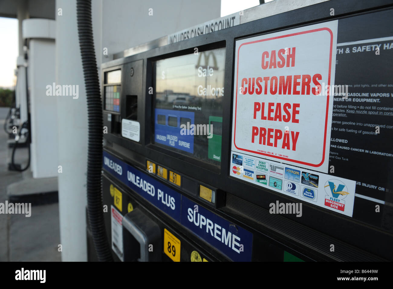 Gas Station Fuel in California USA Stock Photo Alamy