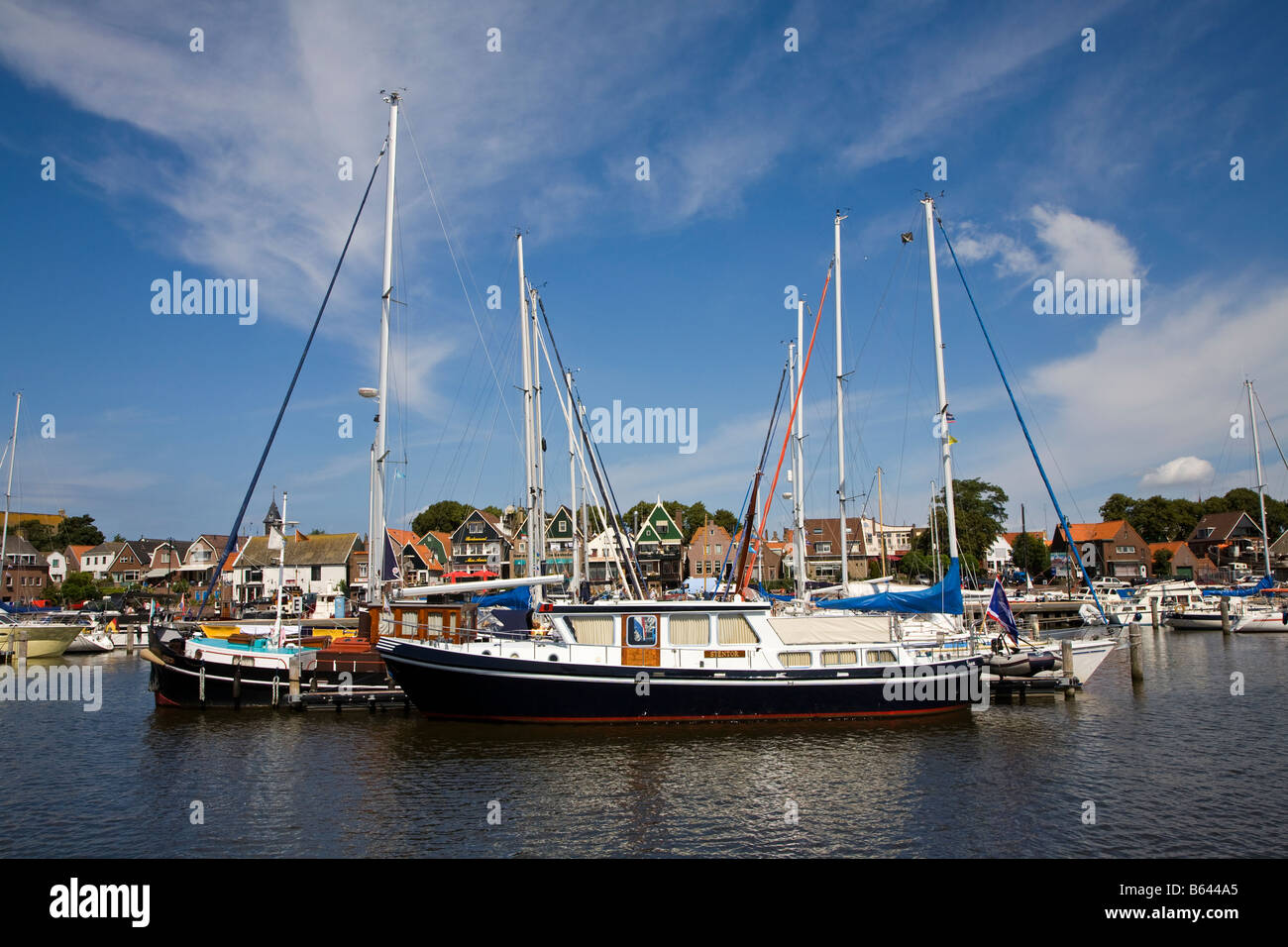 Fishing boats in harbour Urk Netherlands Stock Photo