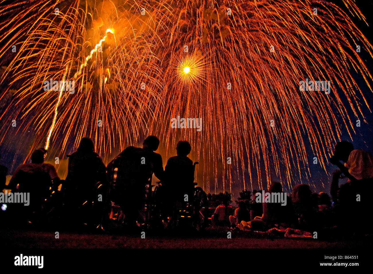 Watching the fourth of July fireworks display in Warner Park in Madison