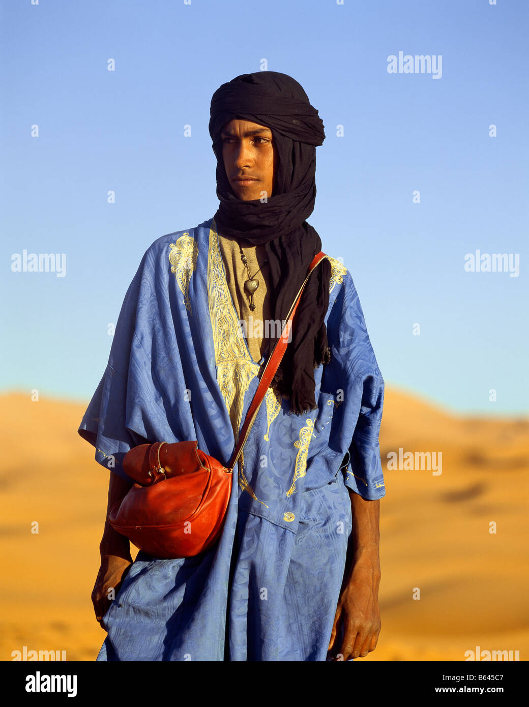 Blue man of the desert, Berber tribe, Morocco Stock Photo