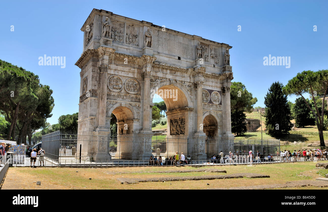 The Constantines Arch, Arco di Costantino, Rome, Lazio, Italy, Europe. Stock Photo