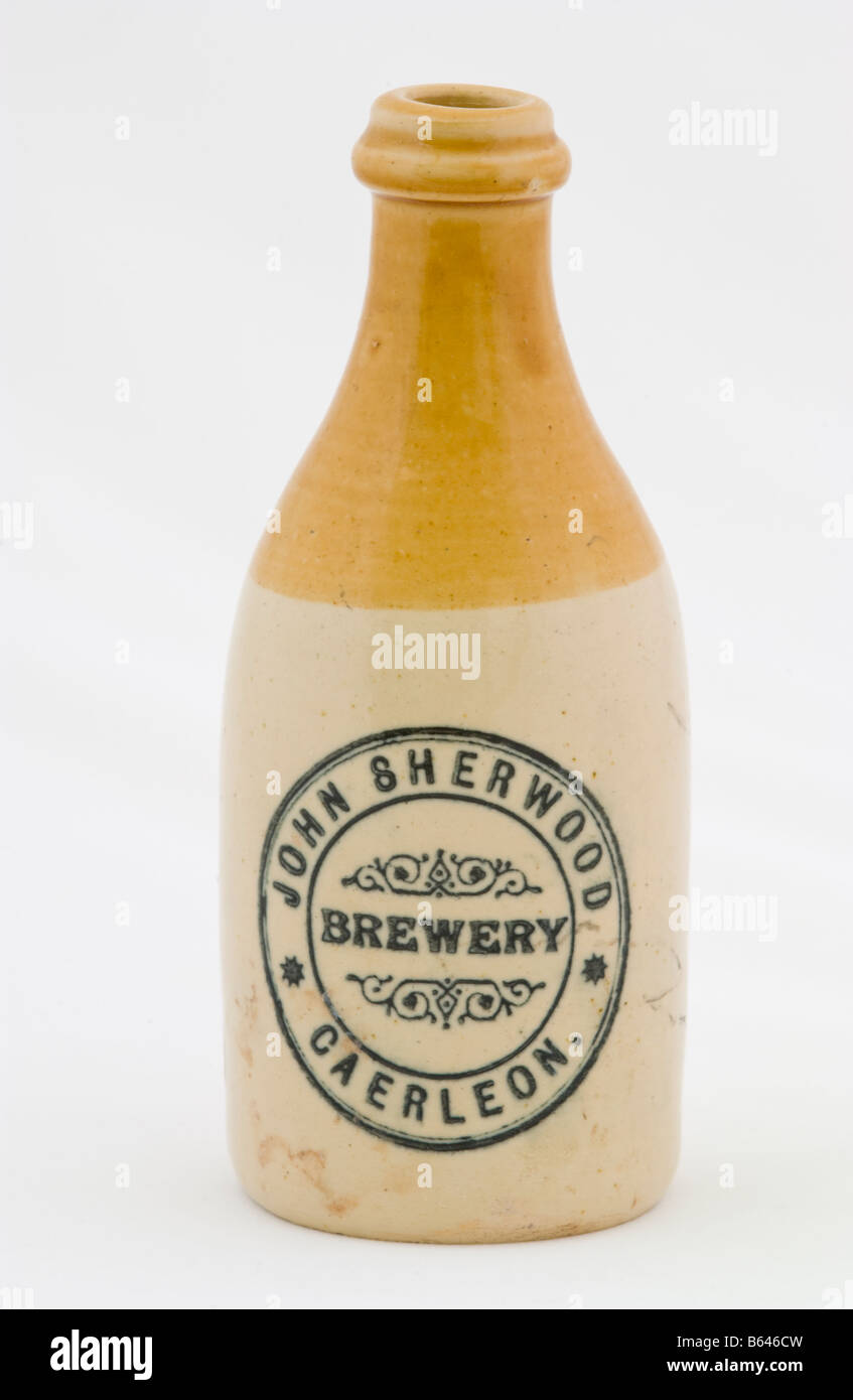 Victorian beer bottle from John Sherwood Brewery Caerleon South Wales UK Stock Photo