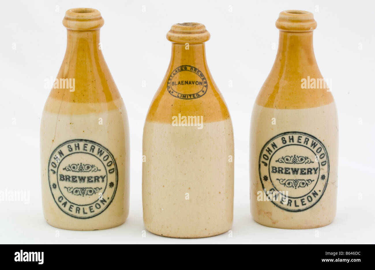 Victorian beer bottles from Brewerys in South Wales UK Stock Photo