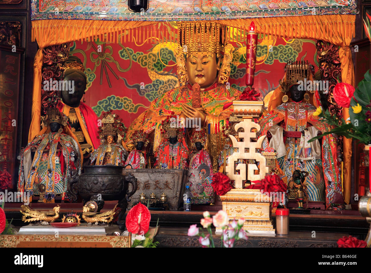 Taiwan Tainan Matsu Temple altar Stock Photo