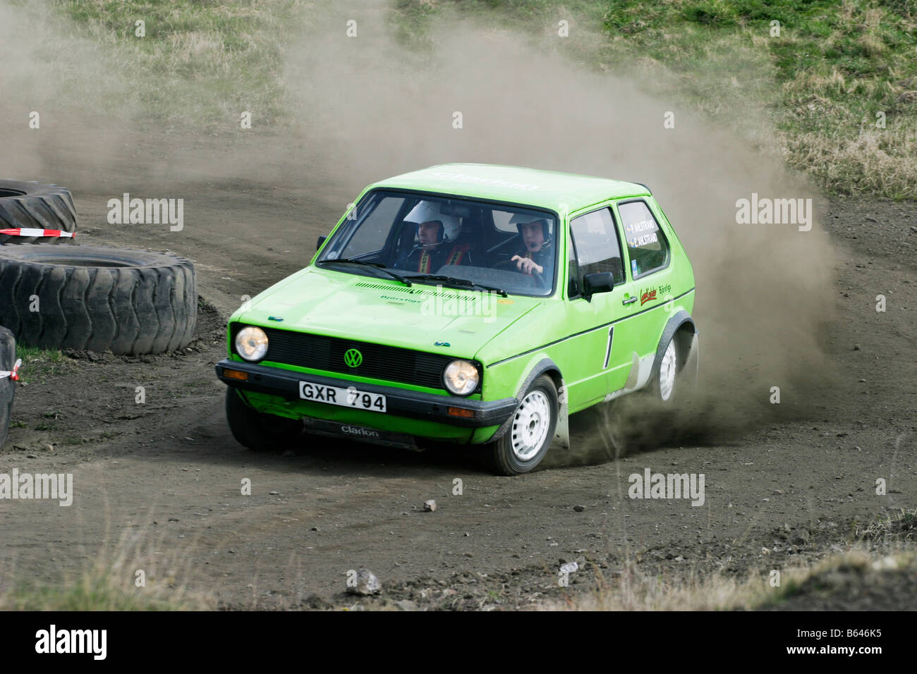 Volkswagen Golf rally car in a race Stock Photo - Alamy