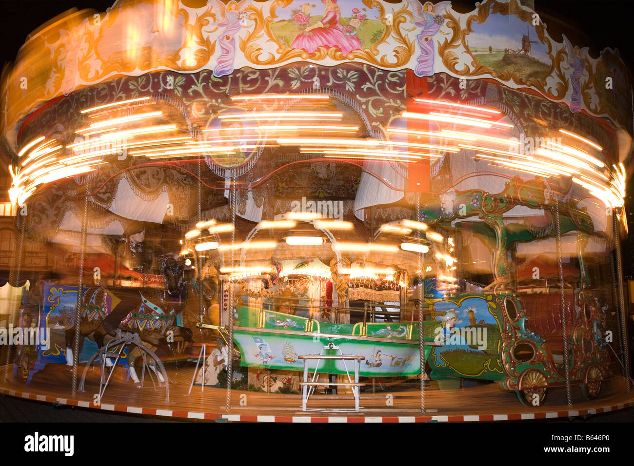 Traditional fairground ride at Christmas Markets, Berlin, Germany Stock Photo