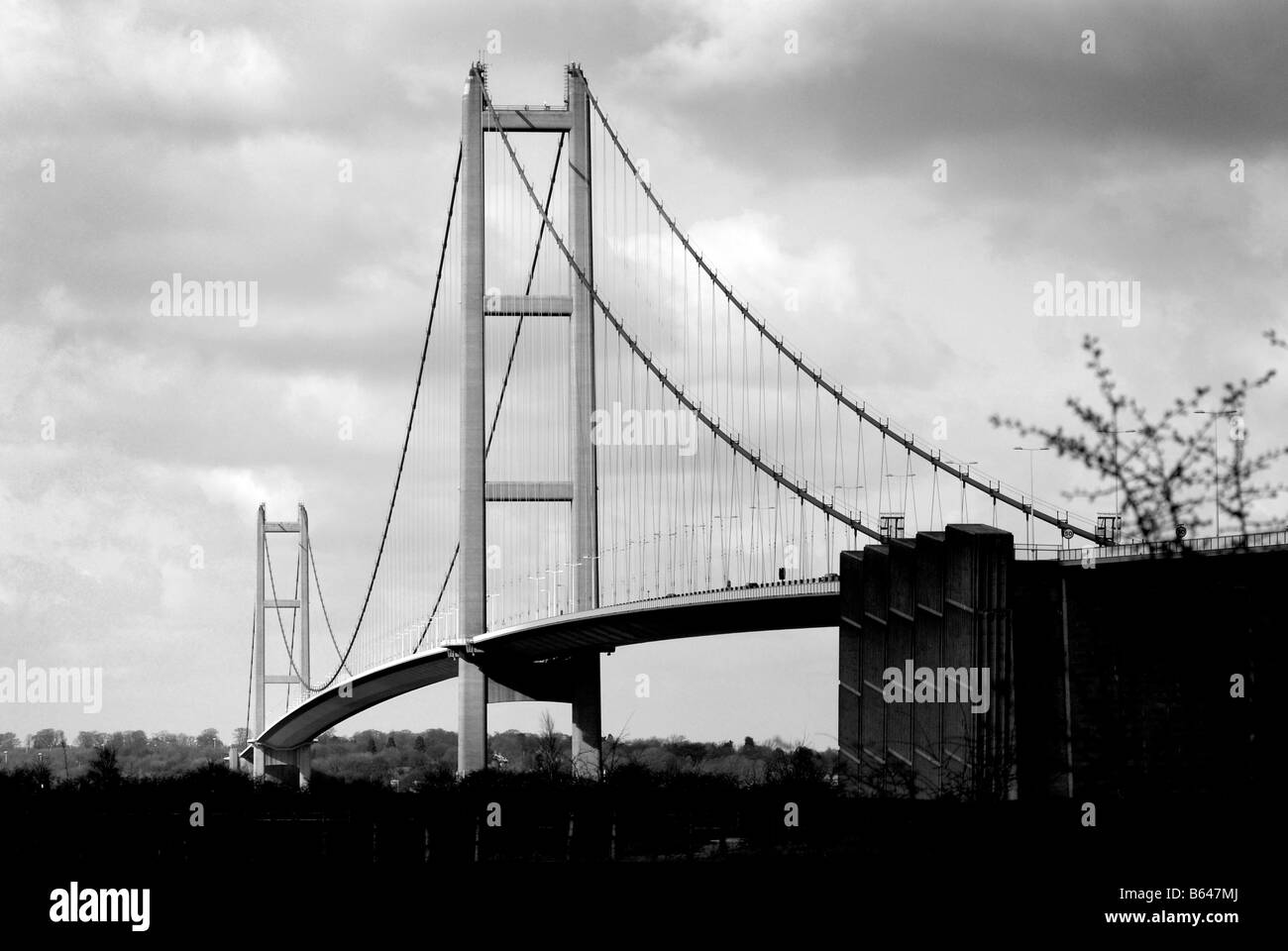 The Humber Bridge connecting East Yorkshire and North Lincolnshire between Hessle and Barton. Stock Photo