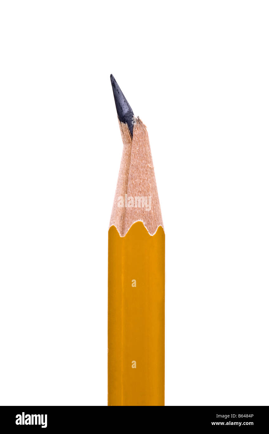 Close up of a broken yellow pencil Stock Photo