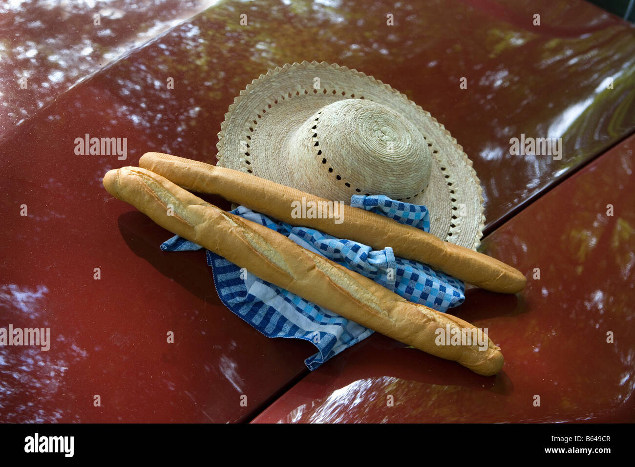 France, Beaune, Burgundy, Baguettes, French bread. Stock Photo