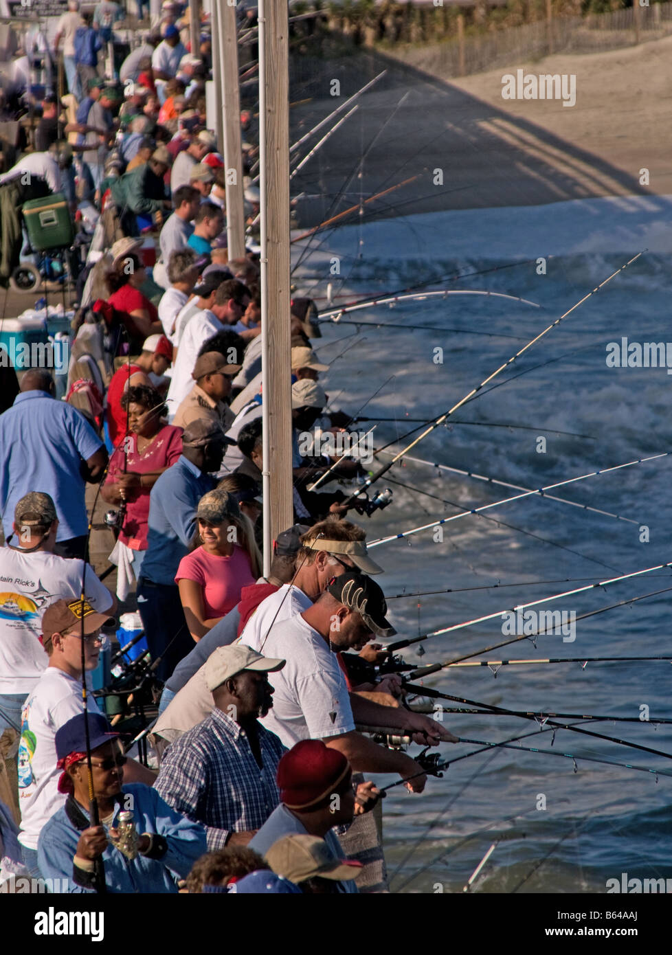 Pier fishing, North Carolina Stock Photo Alamy
