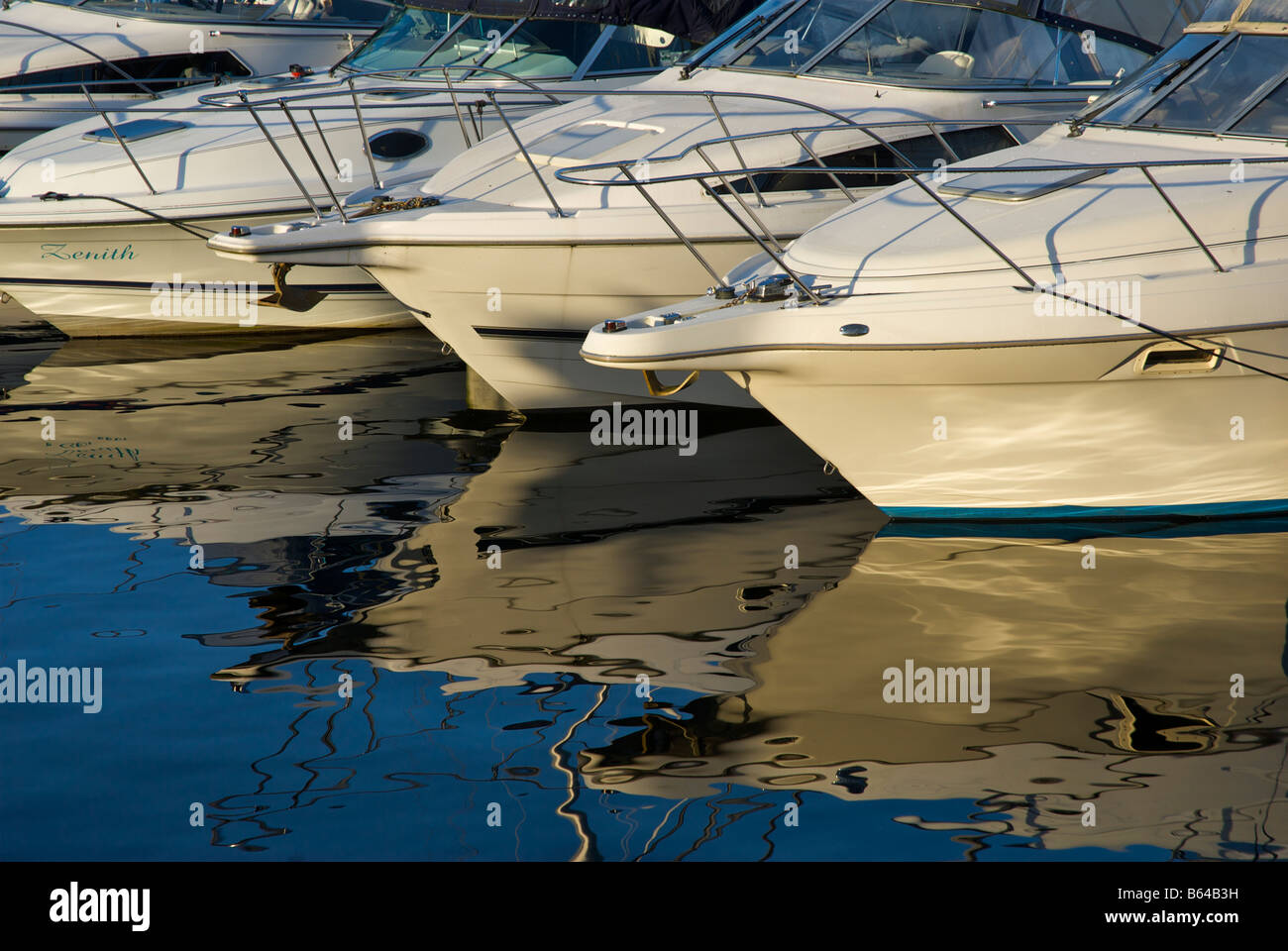 Boats moored in Bowness Marina, Lake Windermere, Lake District National