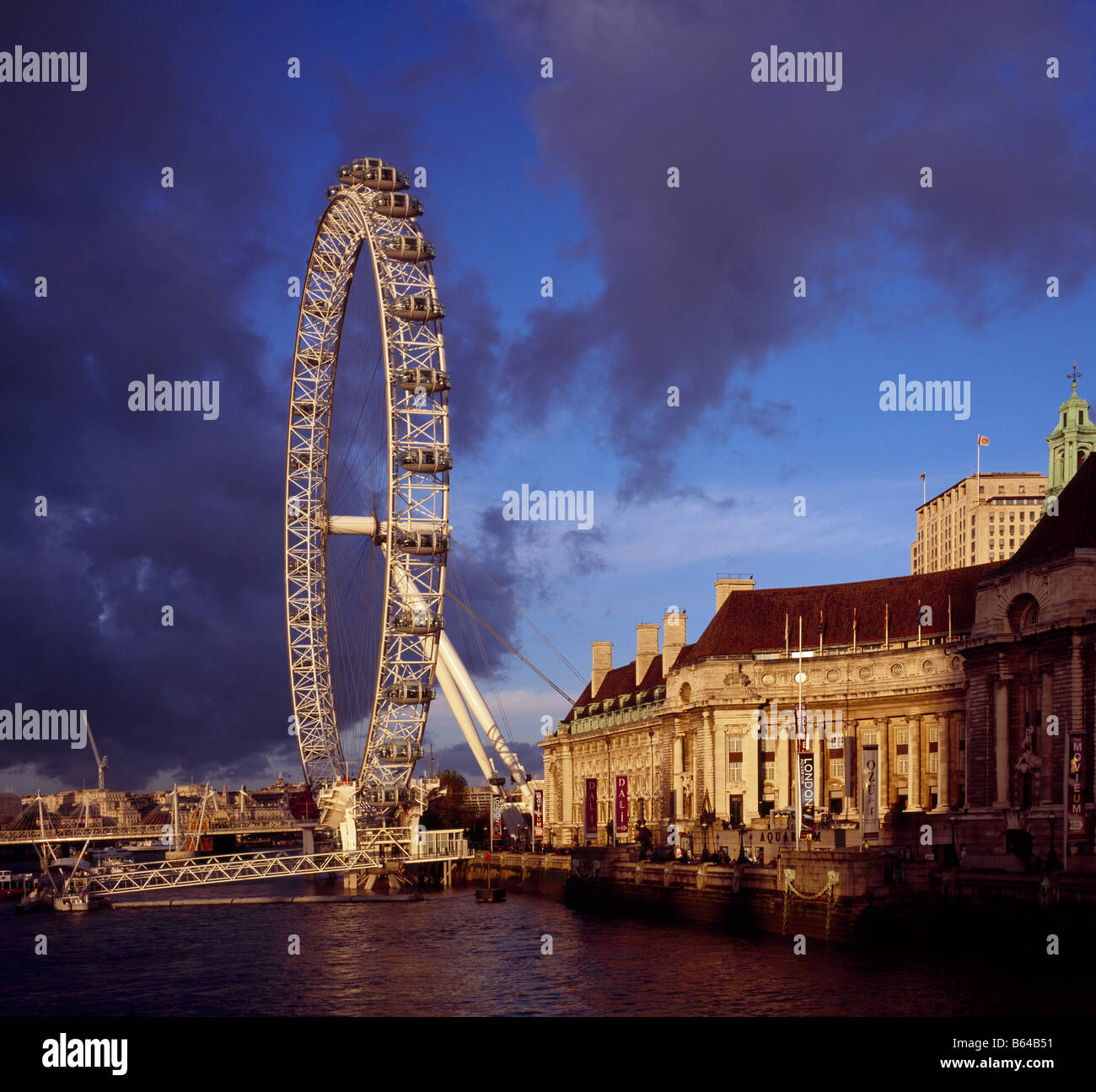 The London Eye. South Bank, London, England, UK. Stock Photo