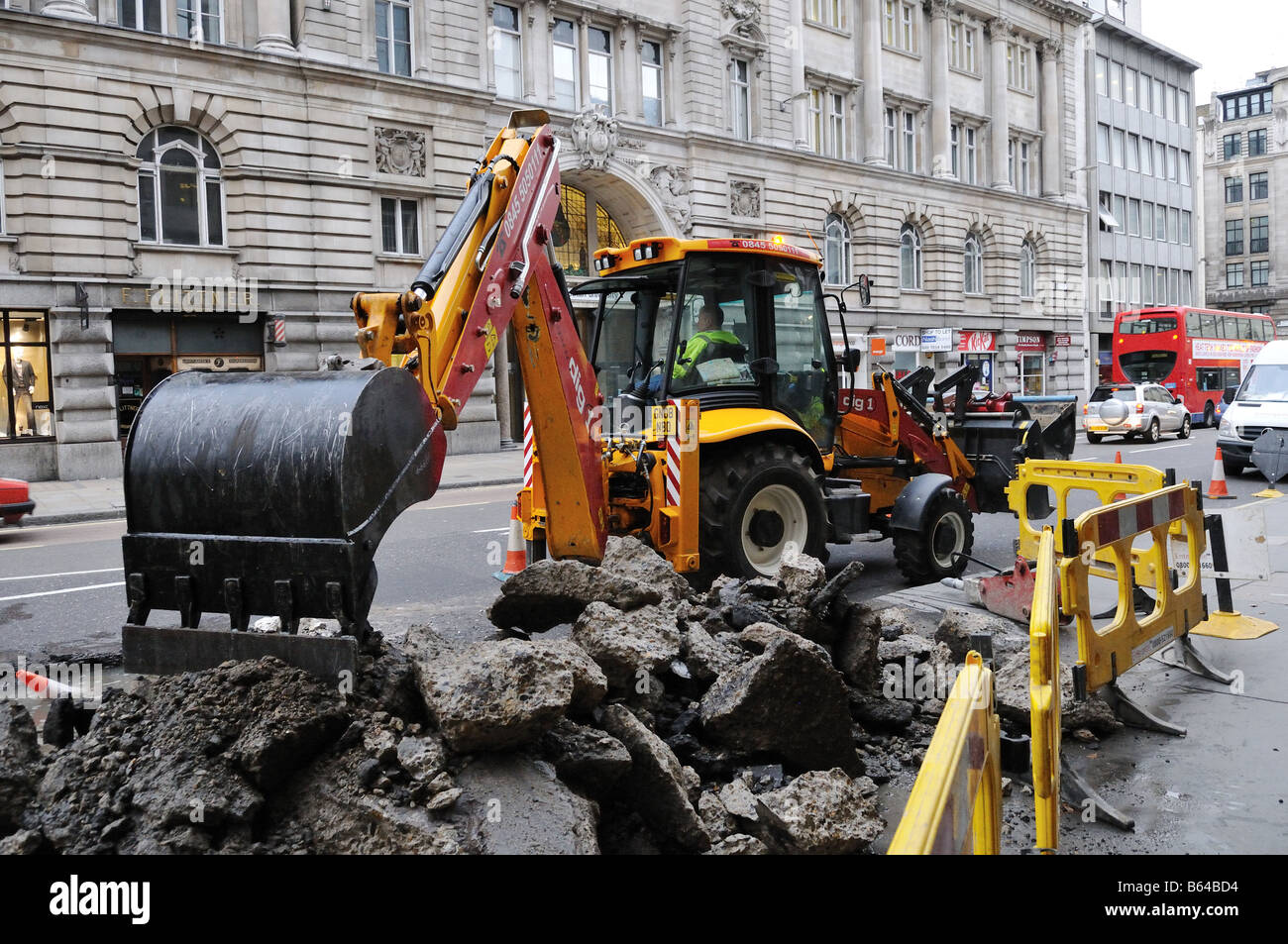 Roadworks in the City of London Stock Photo