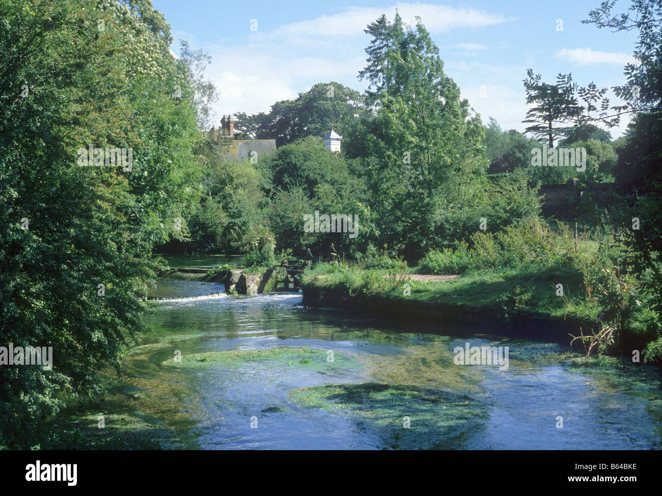 River Test Freefolk Hampshire England UK green English landscape Stock ...