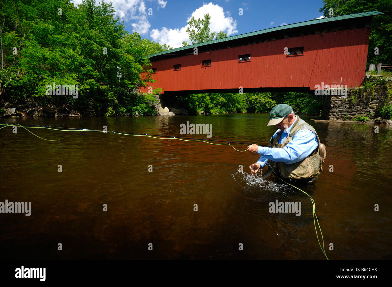 Flyfishing Battenkill River Red Covered Bridge Road Arlington Vermont