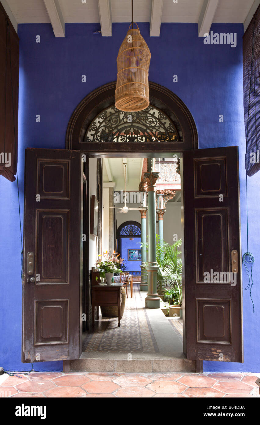 Twin doors Interior, Cheong Fatt Tze Mansion, Penang, Malaysia Stock Photo