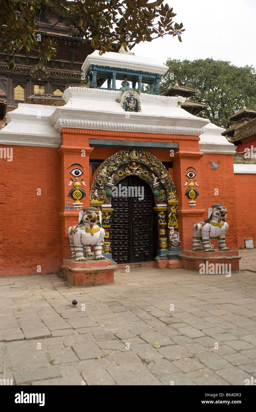 The Lions Gate  of the Taleju Temple in Durbar Square, Kathmandu, Nepal Stock Photo
