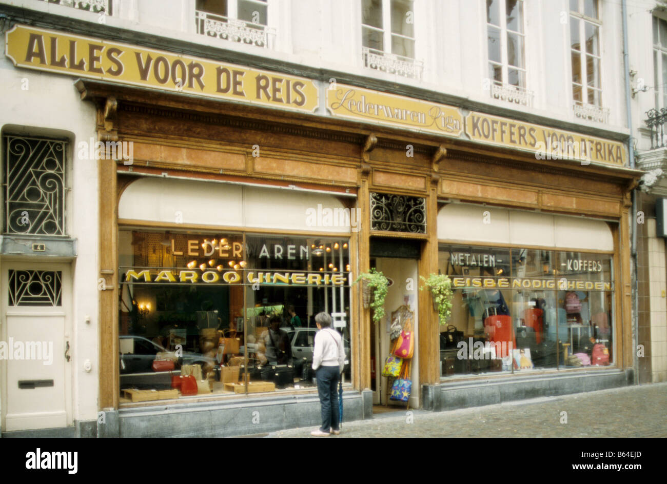 Preserved shop-front of Riga Leather Goods shop, Antwerp Belgium Stock  Photo - Alamy